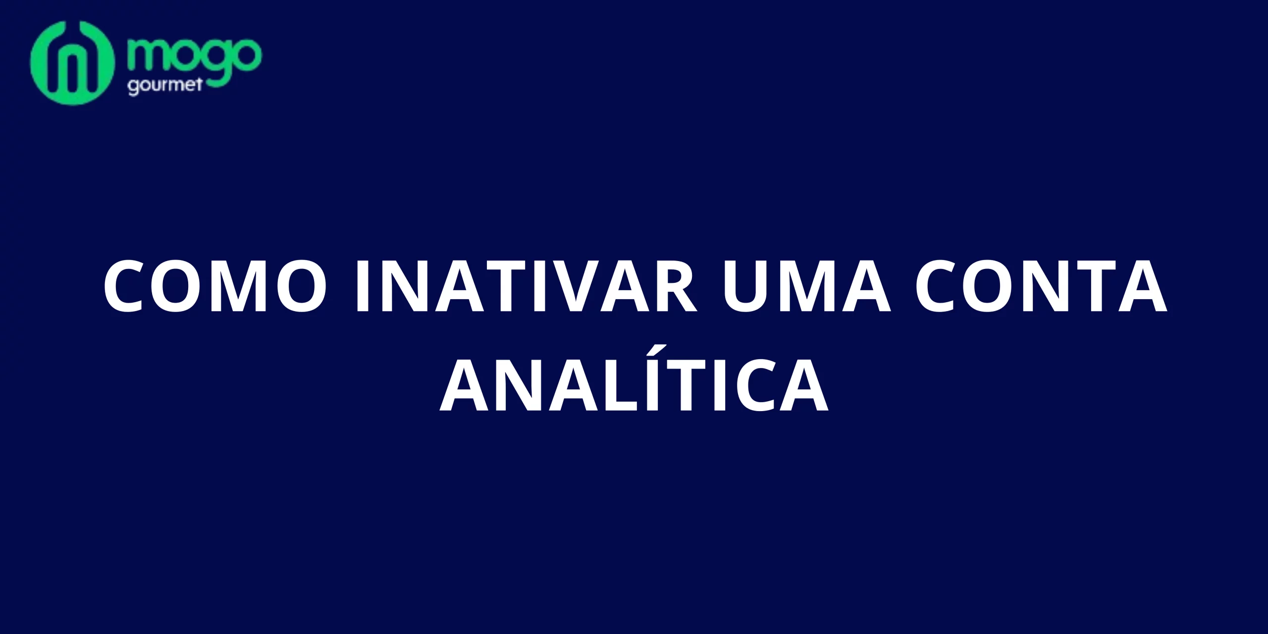 Como Inativar uma Conta Analítica